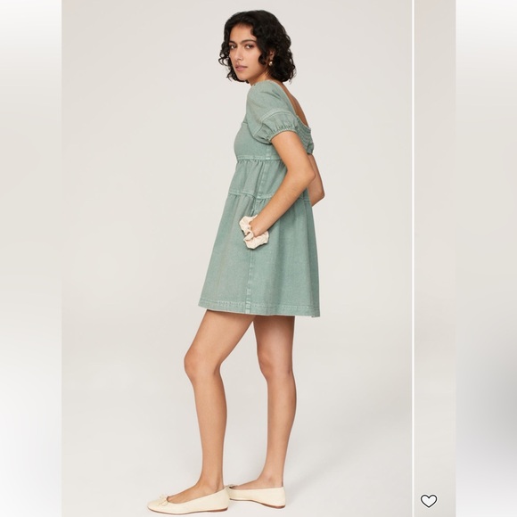 Louna Green Denim Mini Dress - Picture 2 of 13